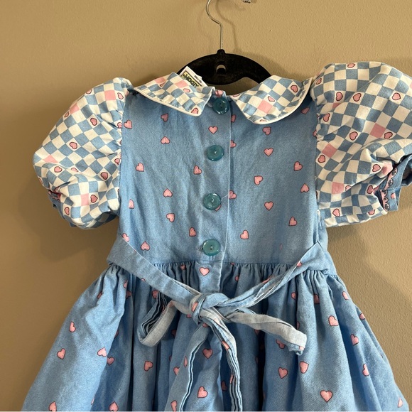 Vintage Daisy Kingdom Puff Sleeve Hearts & Bears Dress Size 4 - Picture 8 of 13